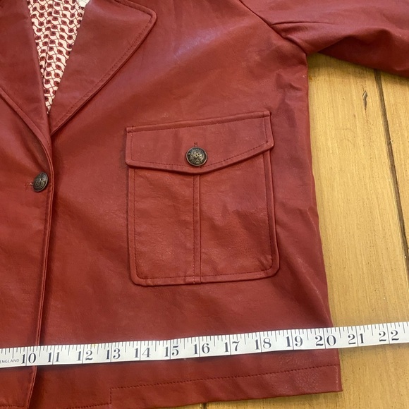 Women’s Red Faux Leather Jacket New size medium by Mystree M-L NEW - Picture 10 of 15